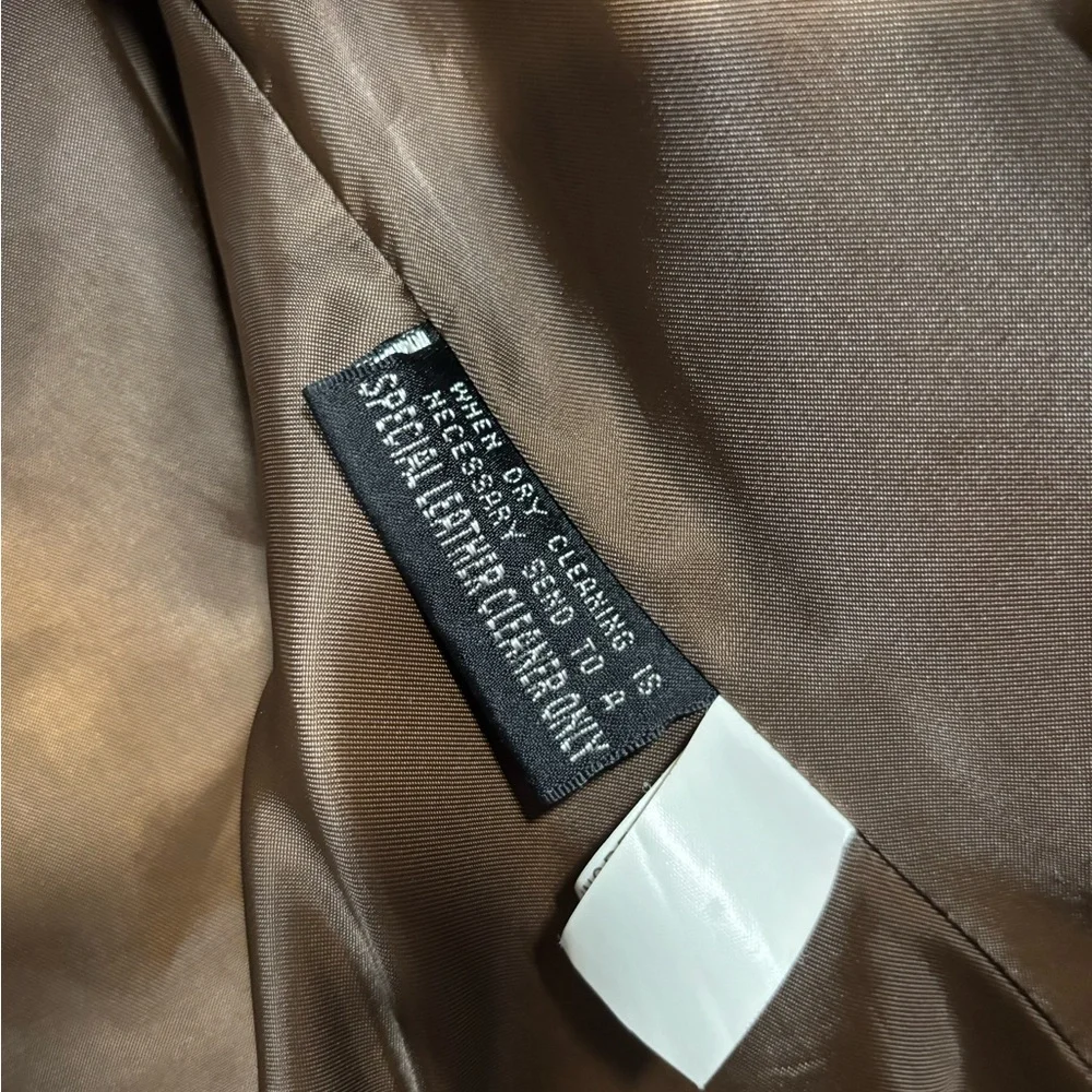 Wilson Classic Brown Leather Button-Front Jacket Size Small